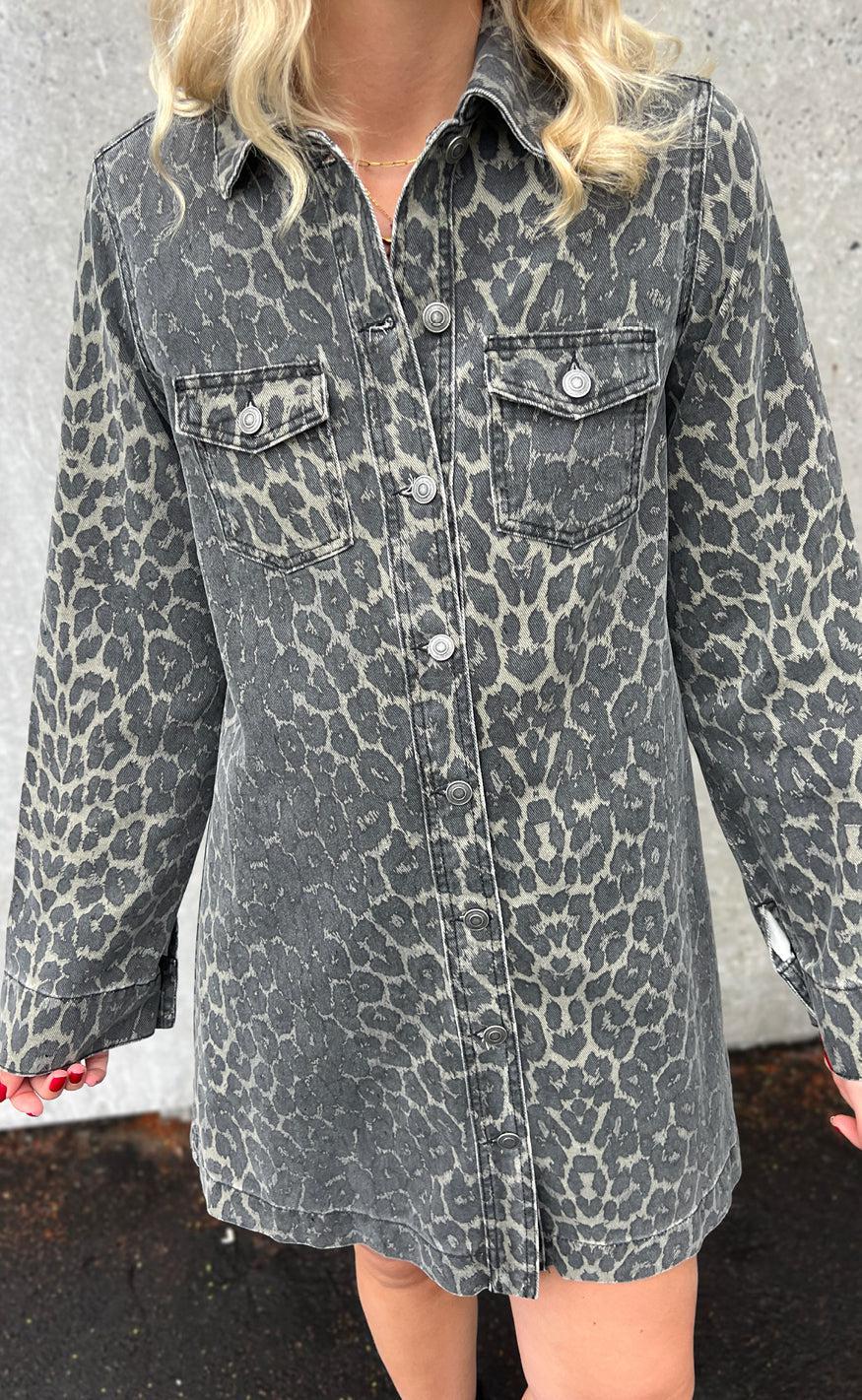 Global Funk Kjole - Mira LS-G - Dark Leopard Mist