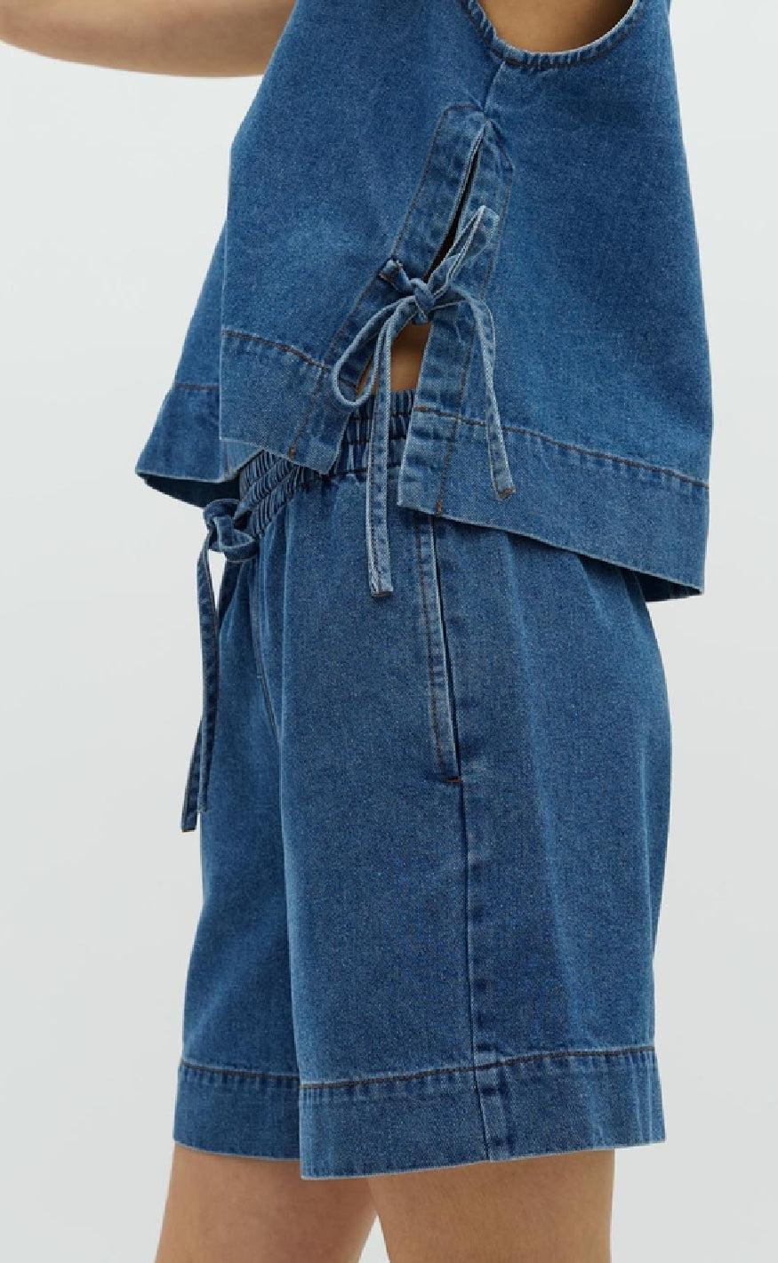 Global Funk Top - Ribba - Mid Vintage Blue