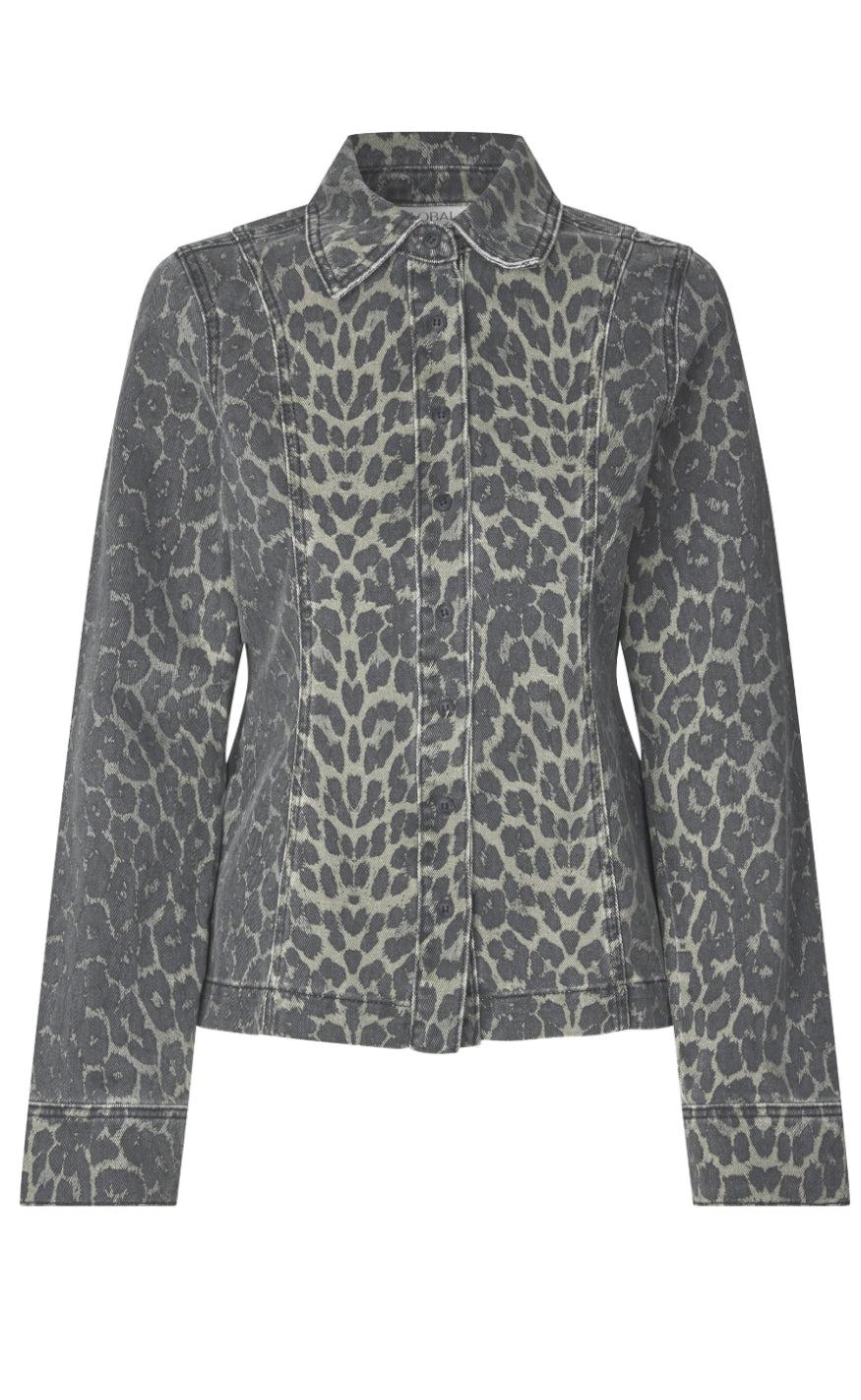 Global Funk Skjorte - Firola-G - Dark Leopard Mist