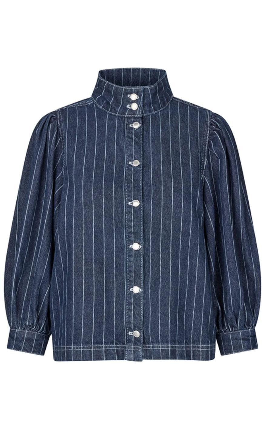 Global Funk Skjorte - Nanaya-G - Navy Pinstripe