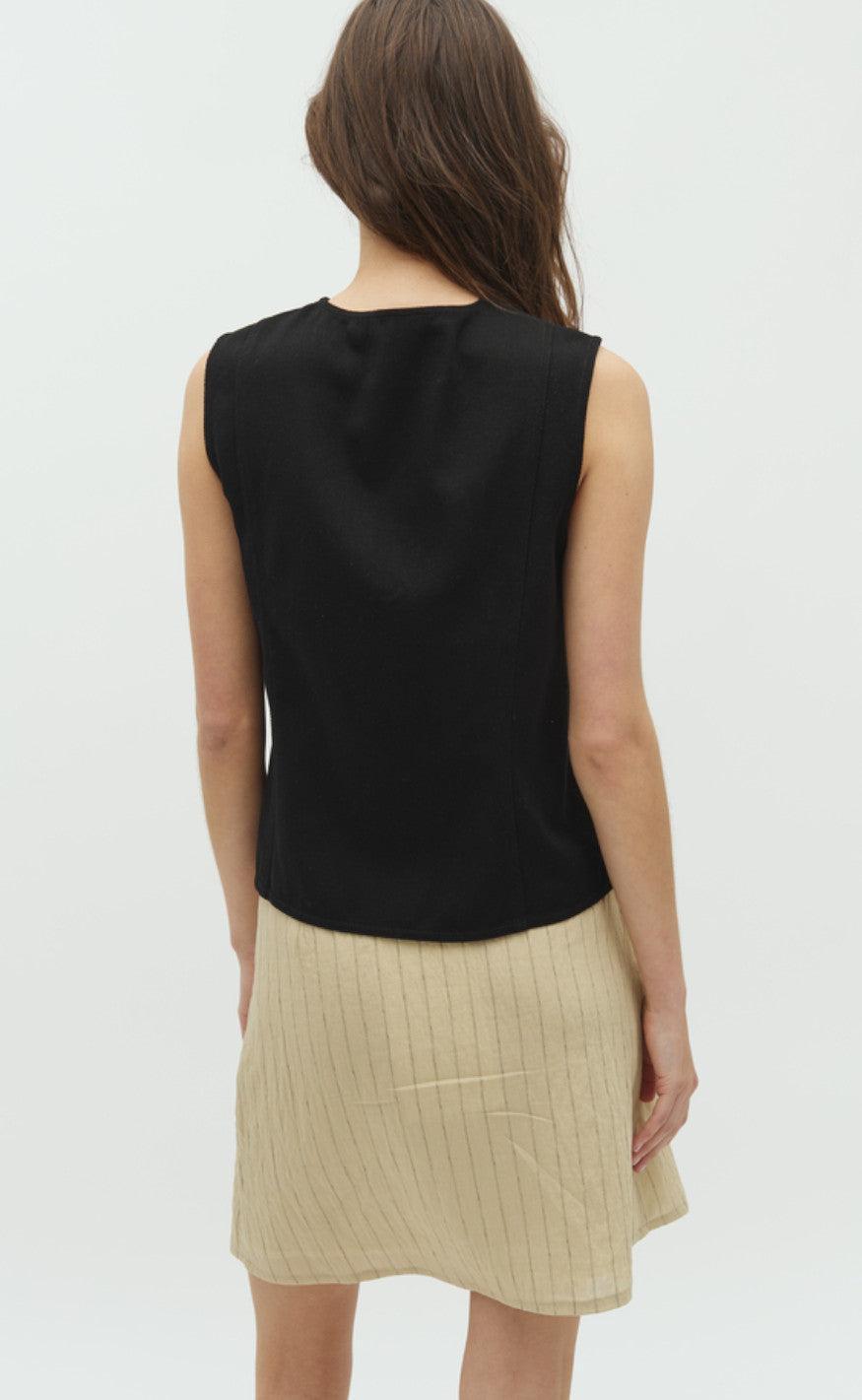 Global Funk Top - Ciana Scallop-G - Black