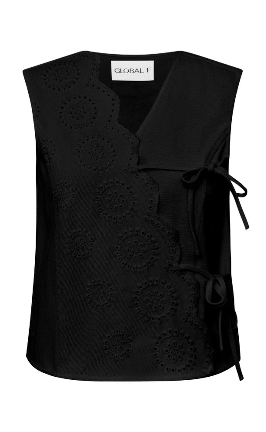 Global Funk Top - Ciana Scallop-G - Black