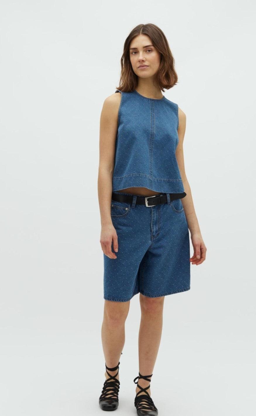 Global Funk Top - Rihne-G - Midt Blue Dot