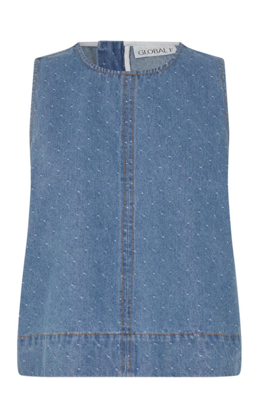Global Funk Top - Rihne-G - Midt Blue Dot