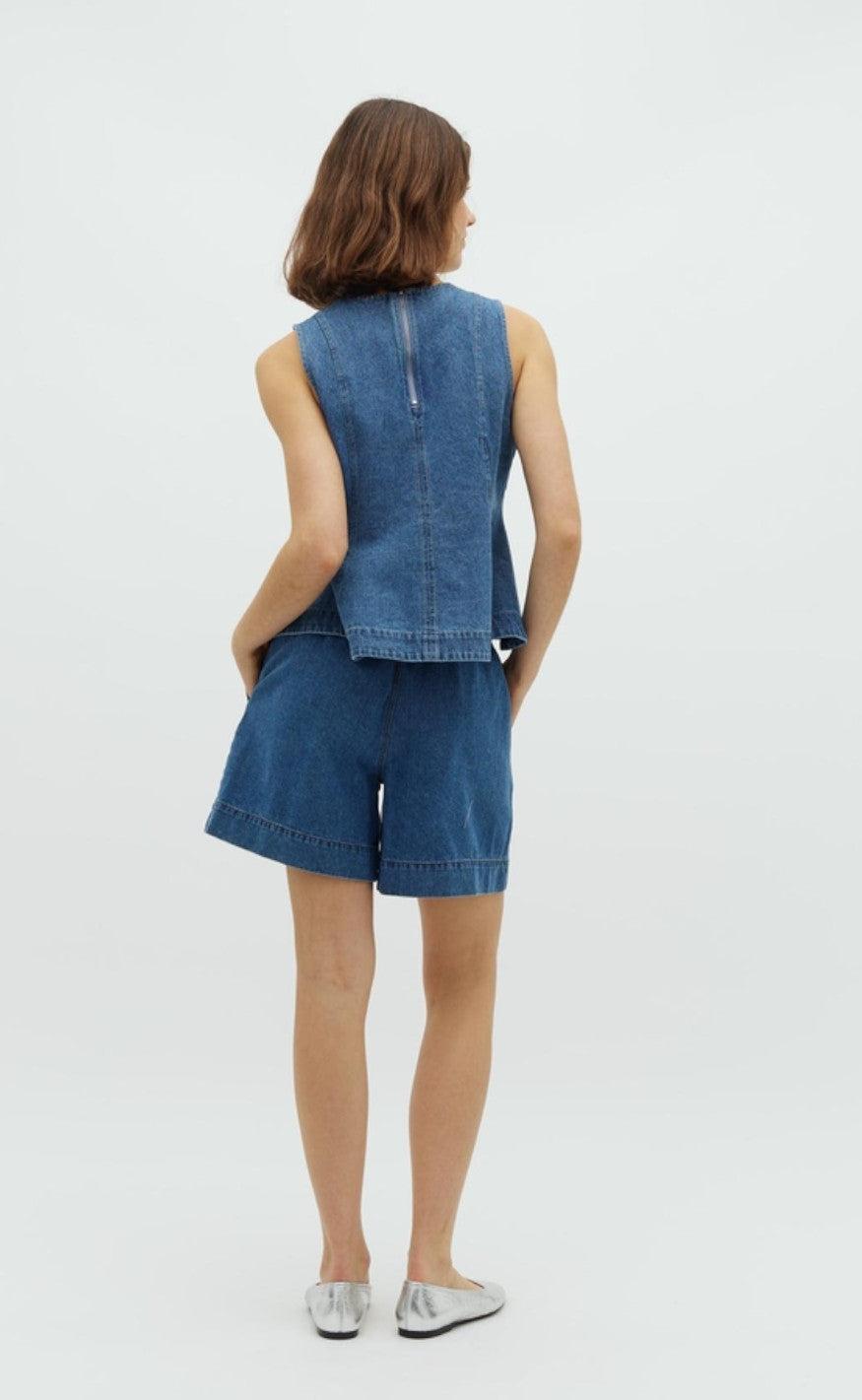Global Funk Top - Rihne Peplum-G - Midt Vintage Brushing
