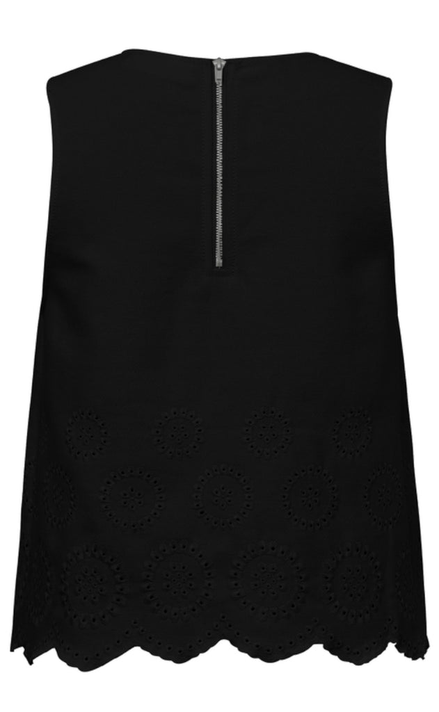 Global Funk Top - Rihne Scallop-G - Black