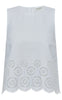 Global Funk Top - Rihne Scallop-G - White