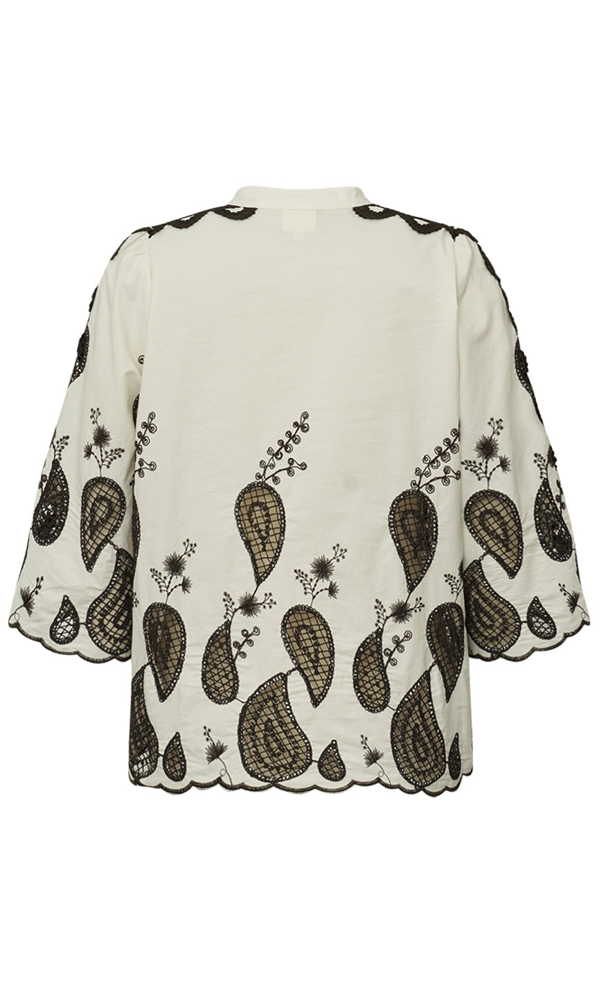 Gossia Bluse - Mira - Creme/Brown