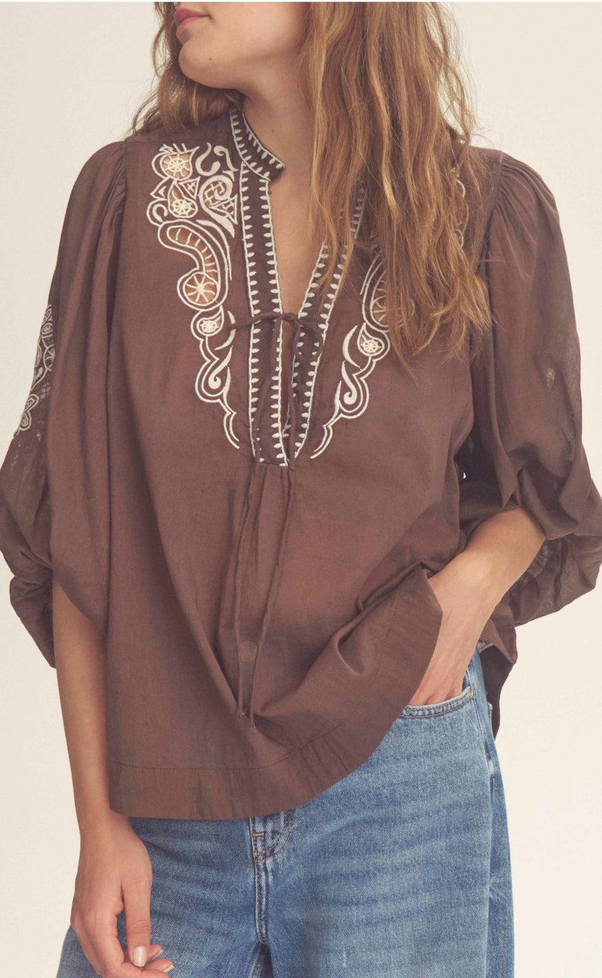 Gossia Bluse - Noura - Brown-Creme