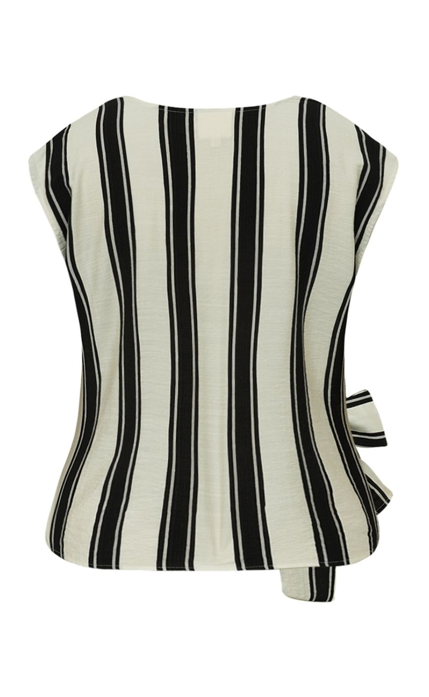 Gossia Bluse - Sagara Jo - Sand Black Stripes