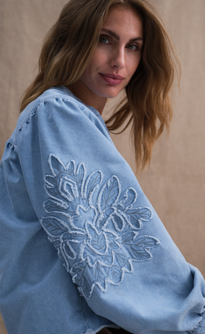 Gossia Bluse - Saloma - Light Blue Denim