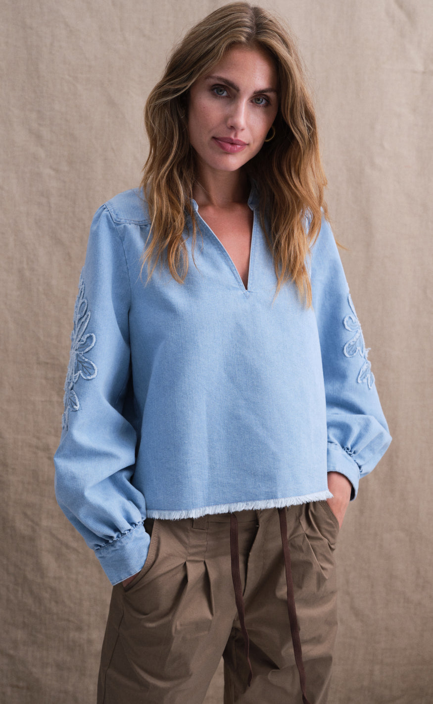 Gossia Bluse - Saloma - Light Blue Denim