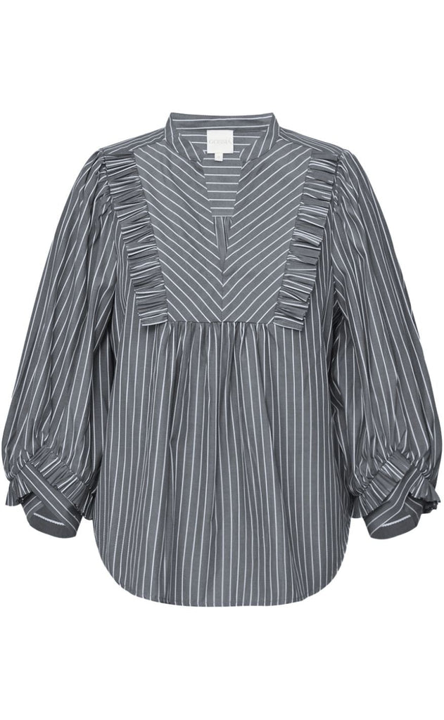 Gossia Bluse - Sia - Grey/White Stripes