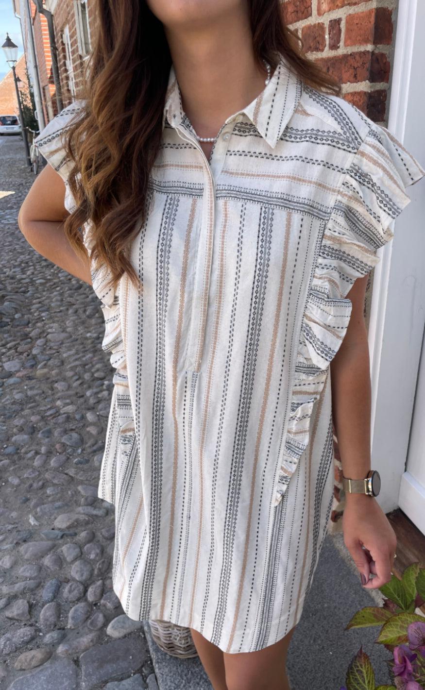 Gossia Kjole - Leonore - White/Sand/Black