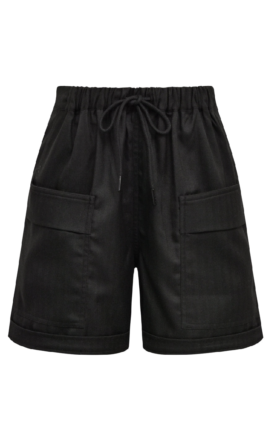 Gossia Shorts - Thilla Herringbone - Black