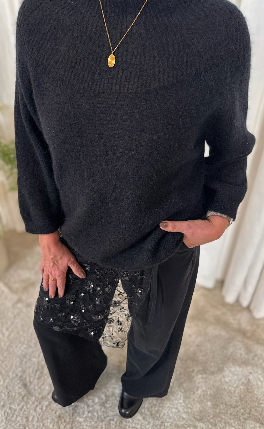 Gossia Striktrøje - Amelia - Black