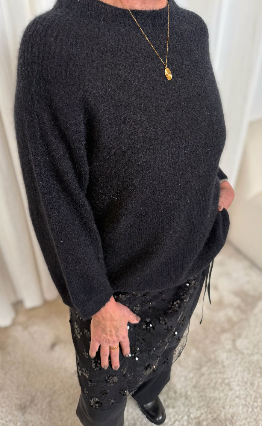 Gossia Striktrøje - Amelia - Black