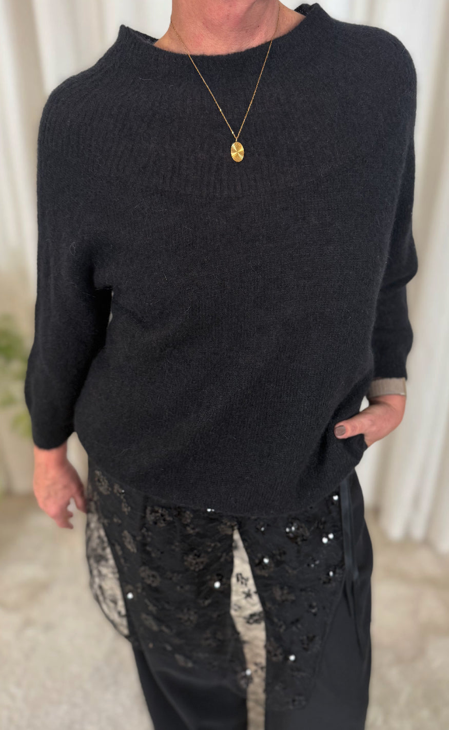 Gossia Striktrøje - Amelia - Black