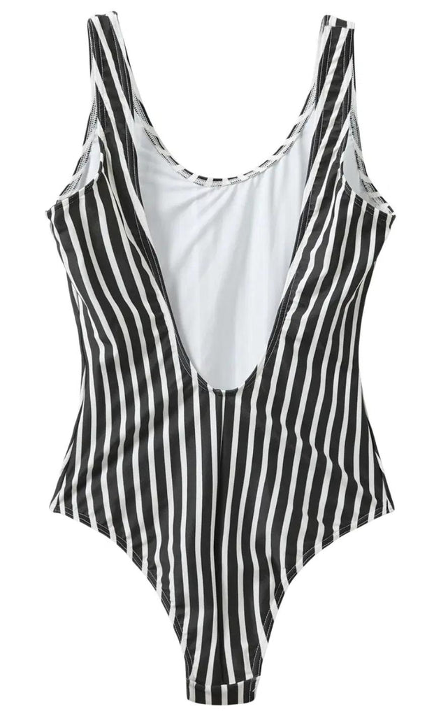 H2O Badedragt - Stripe Swim - Black