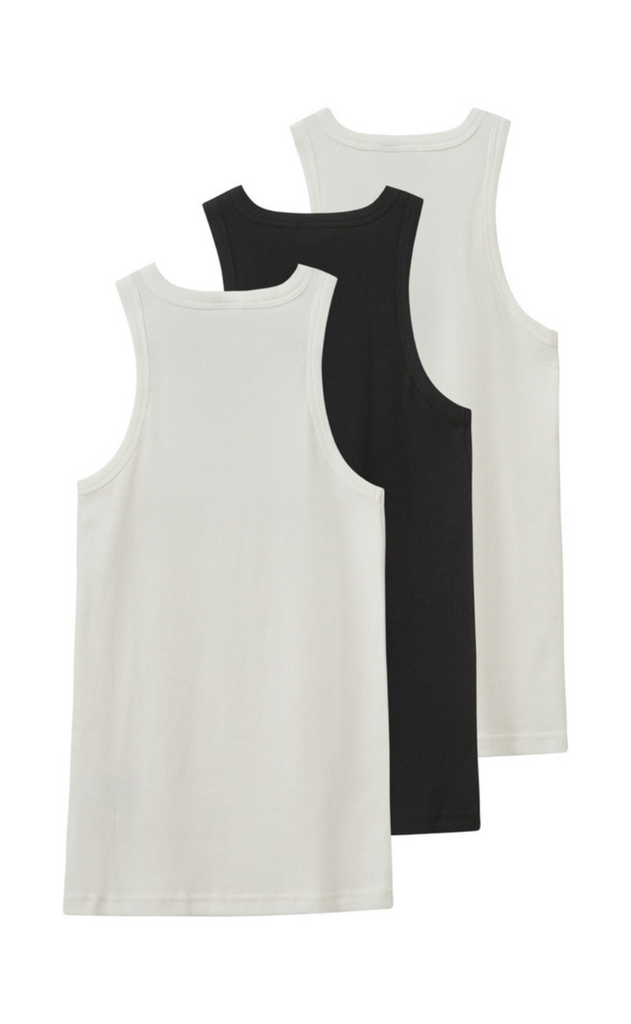 H2O Fagerholt Top - 3 Pack Tank Top - White/Black