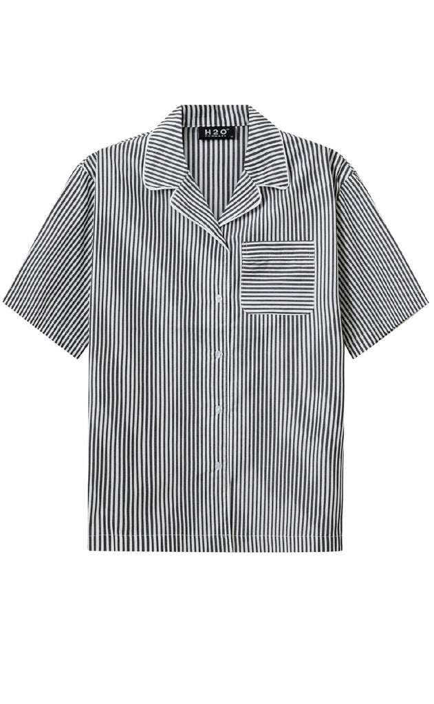 H2O Skjorte - Rønne Essential - Black/White Stripe