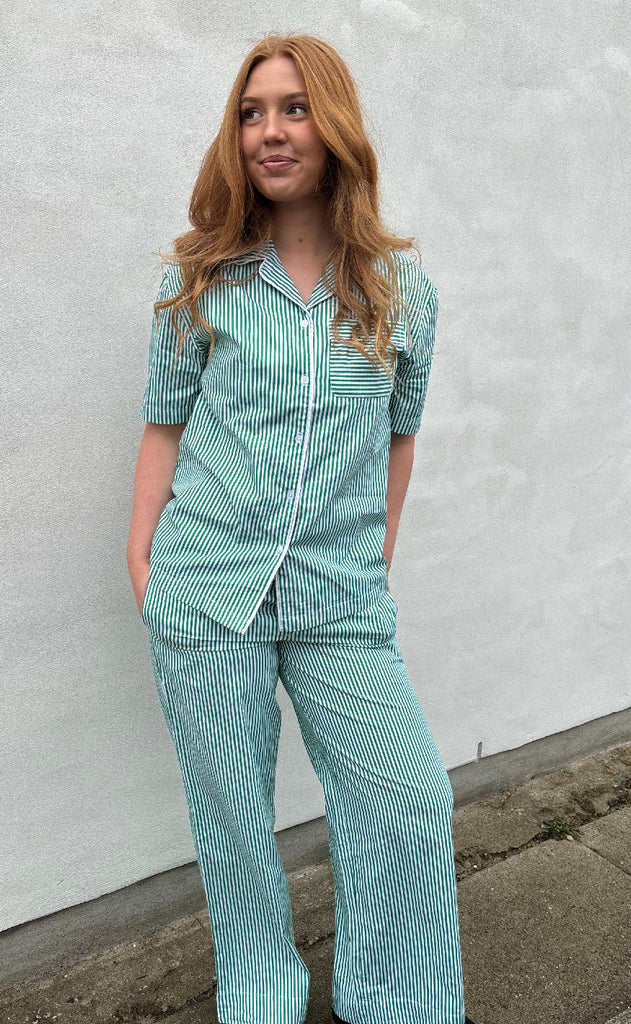 H2O Skjorte - Rønne Essential - Green/White
