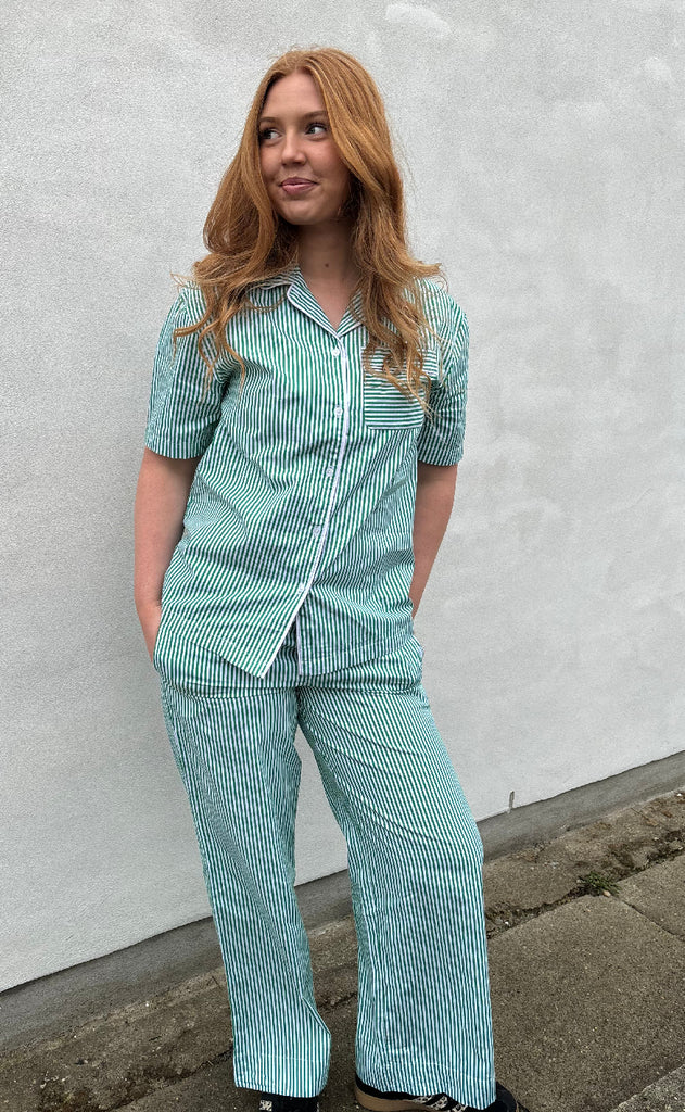 H2O Skjorte - Rønne Essential - Green/White