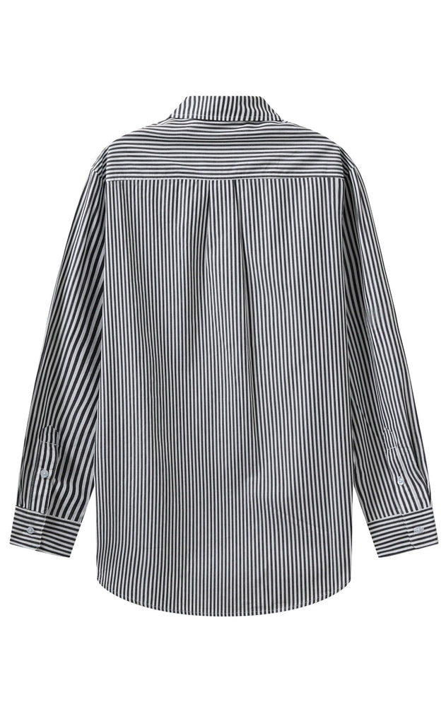 H2O Skjorte - Rønne Essential LS - Black/White Stripe