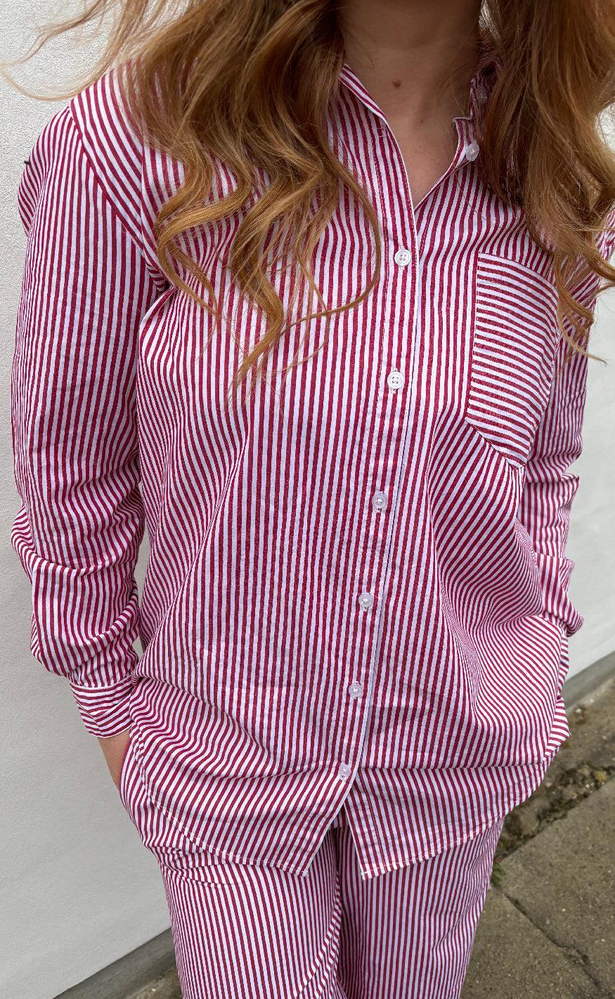 H2O Skjorte - Rønne Essential LS - Red/White