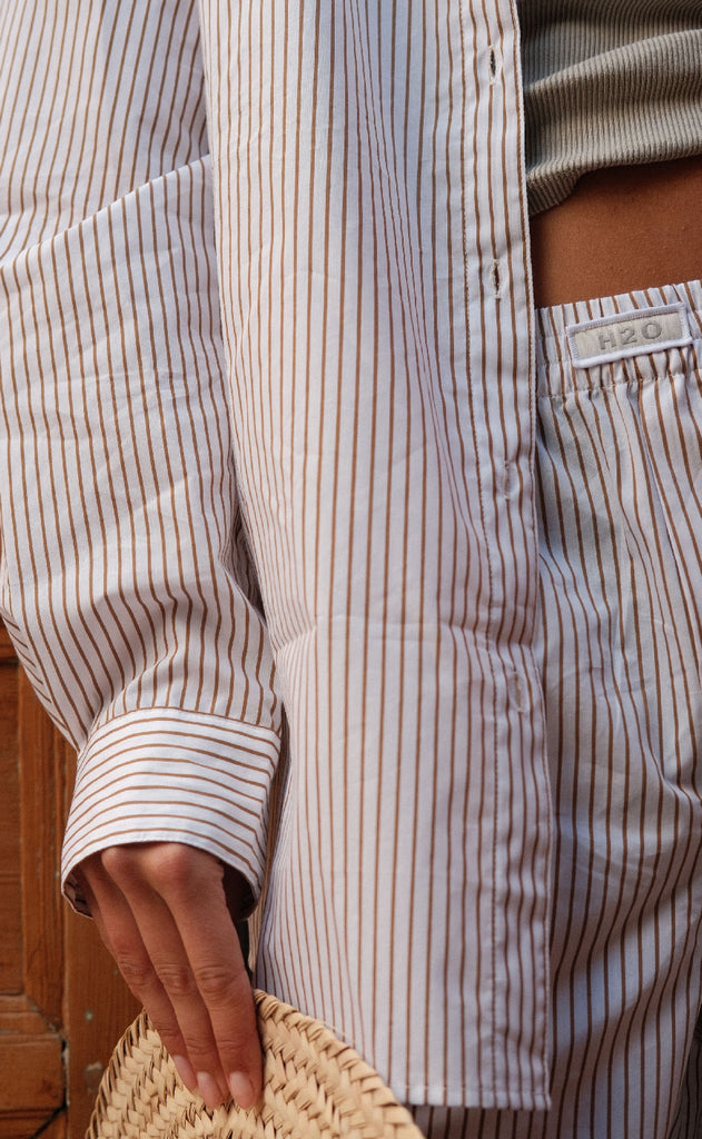 H2O Skjorte - Rønne Essential - White/Brown