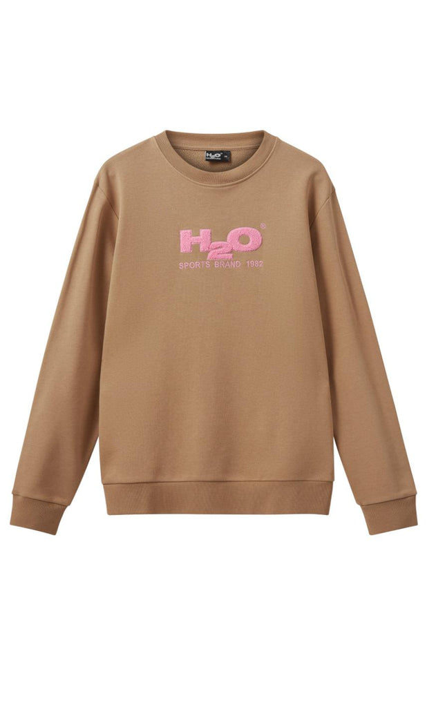 H2O Sweater - Logo Sweat O'Neck - Oak/Flamingo