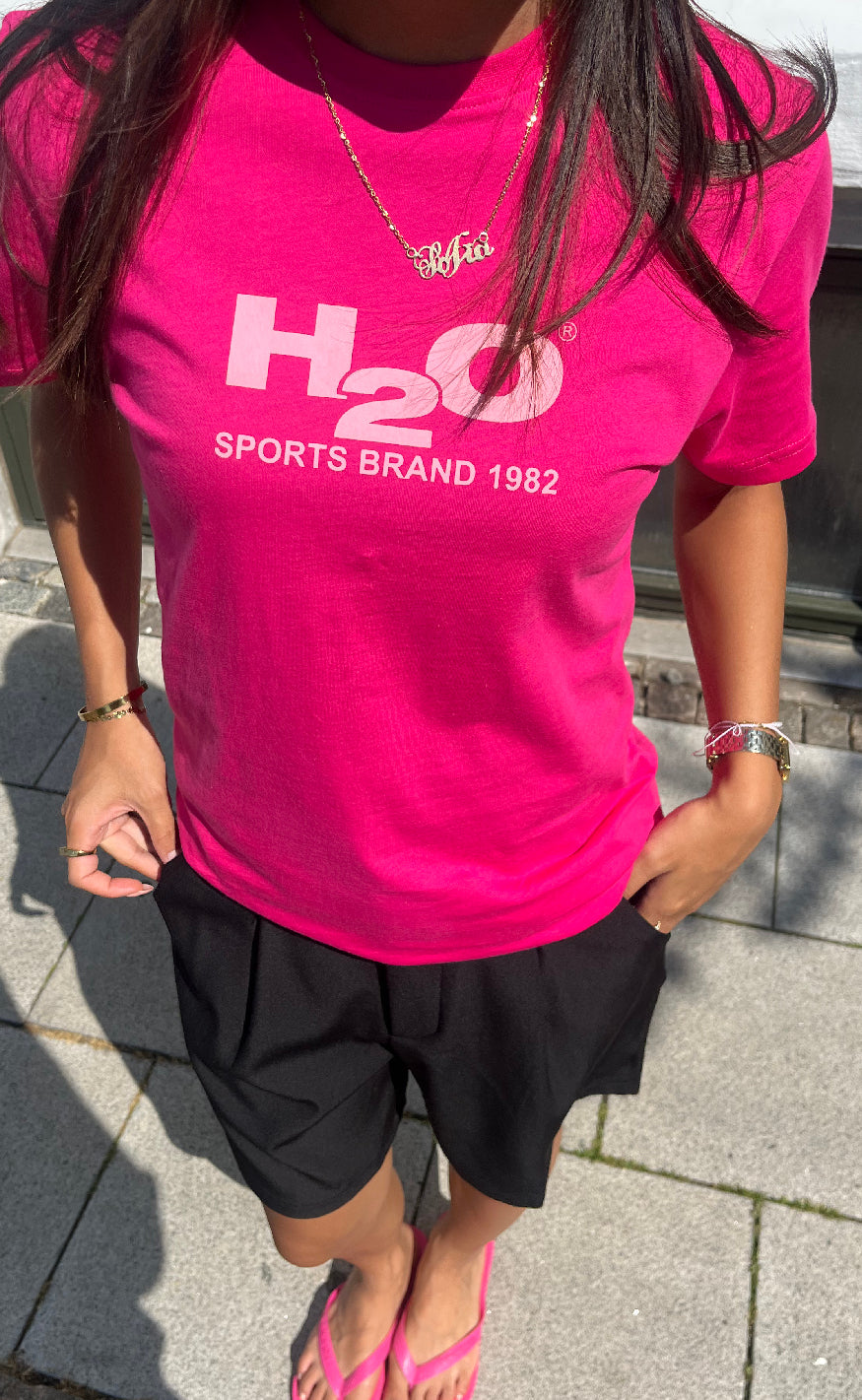 H2O T-shirt - Logo - Wild Pink