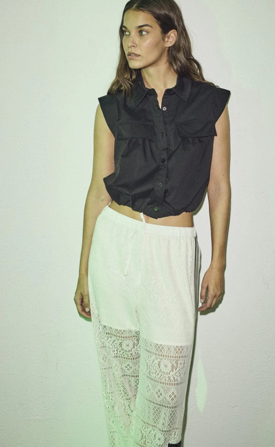 Haute L'Amitié Bukser - Utopia Lace Tie - Off-White