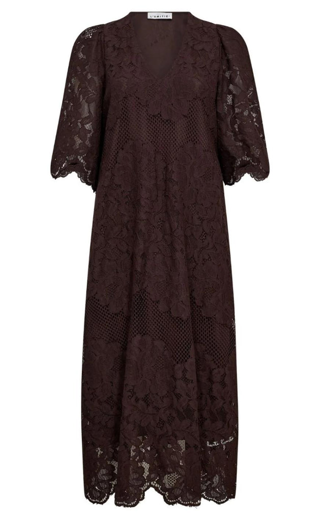 Haute L'Amitié Kjole - Curvey Lace Hem - Mocca