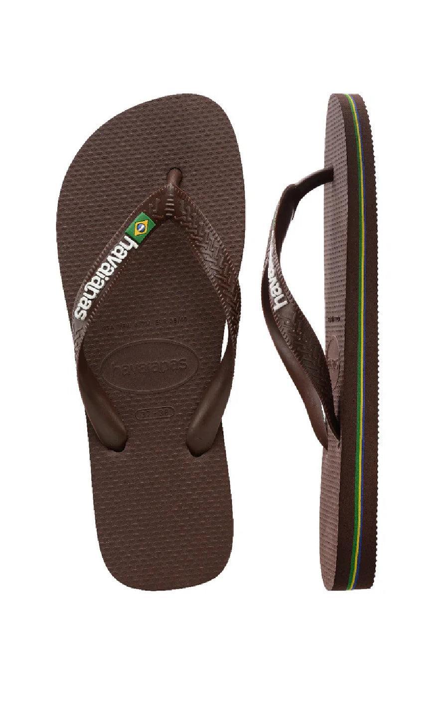 Havaianas Klipklapper / Sandal - Brasil Logo - Brown/White