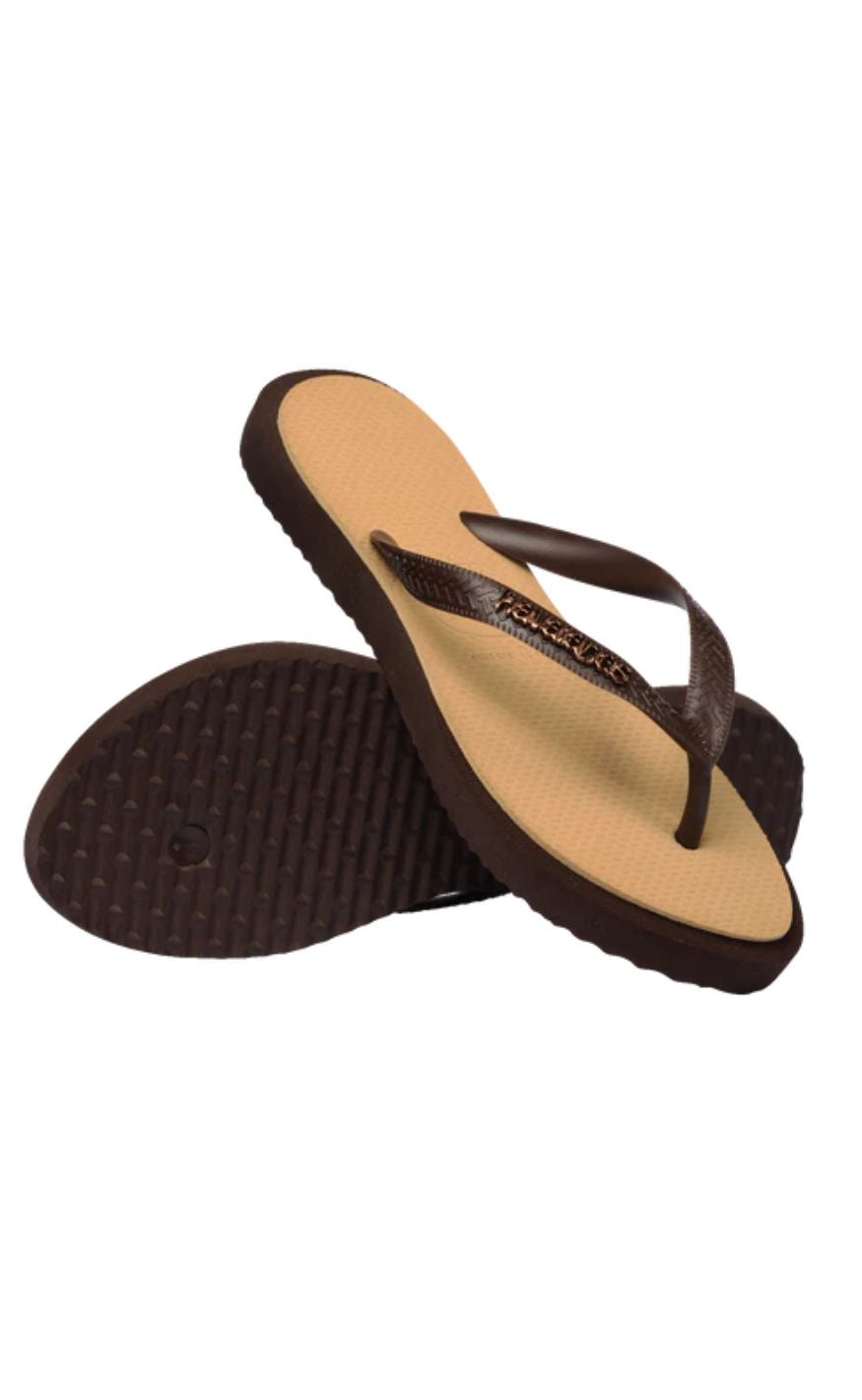 Havaianas Klipklapper / Sandal - Top Point Fusion - Dark Brown/Golden