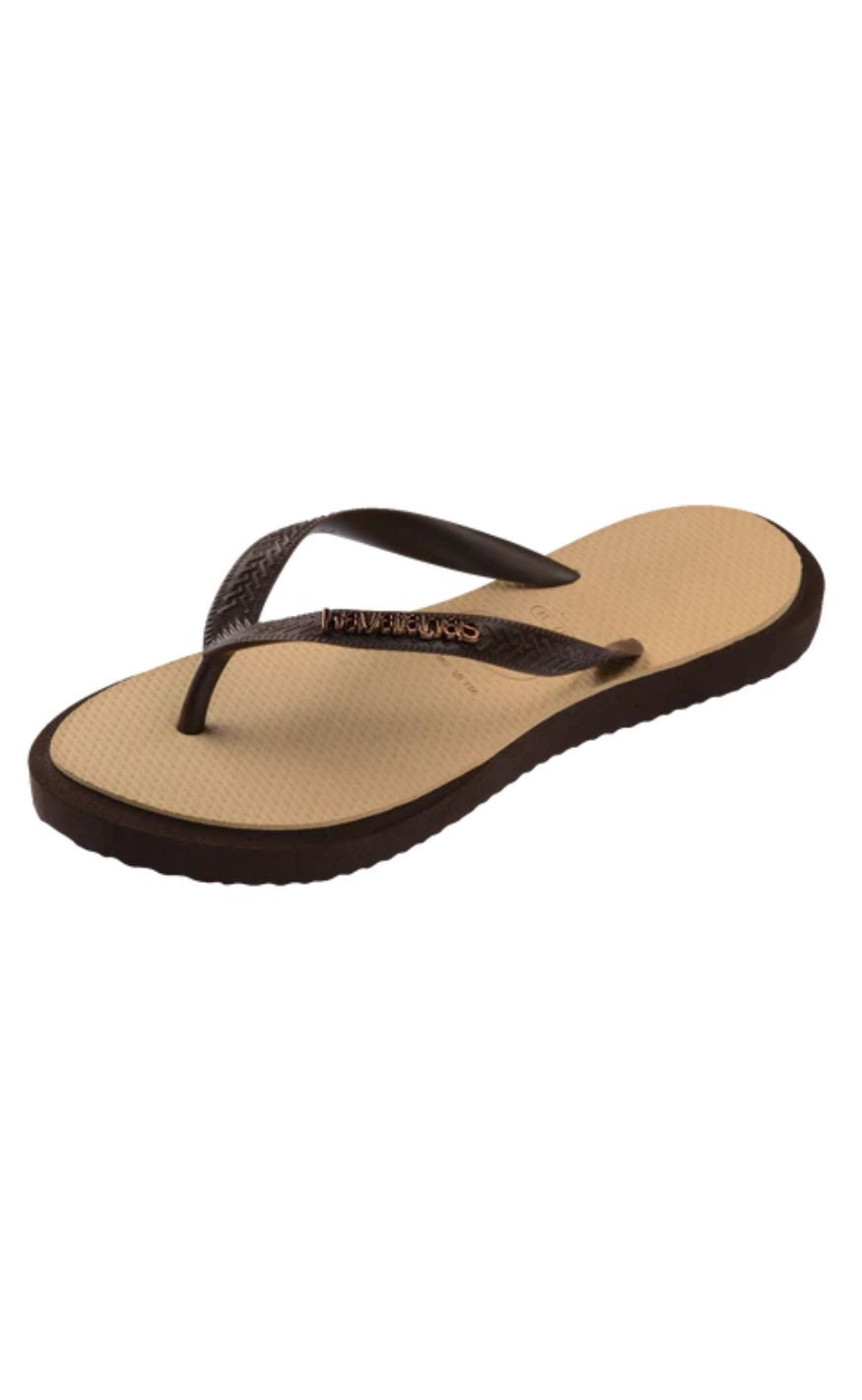 Havaianas Klipklapper / Sandal - Top Point Fusion - Dark Brown/Golden