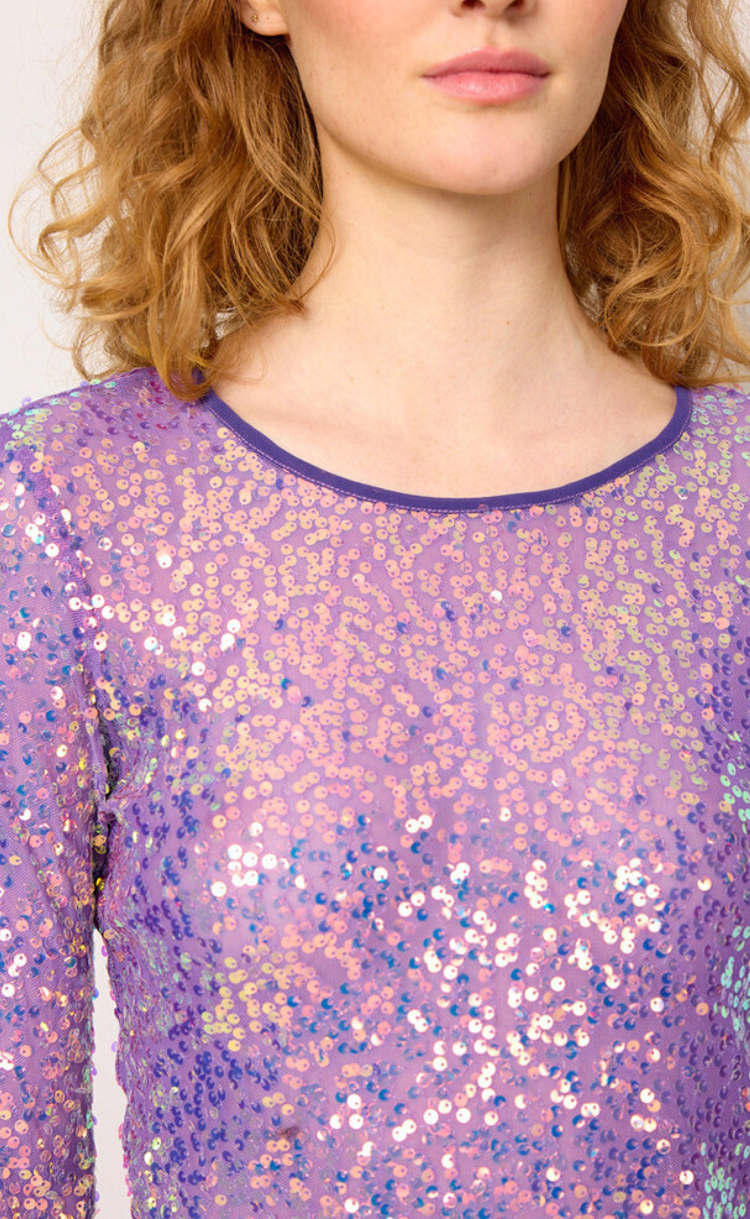 Hunkøn Bluse - Aya Sequin - Purple