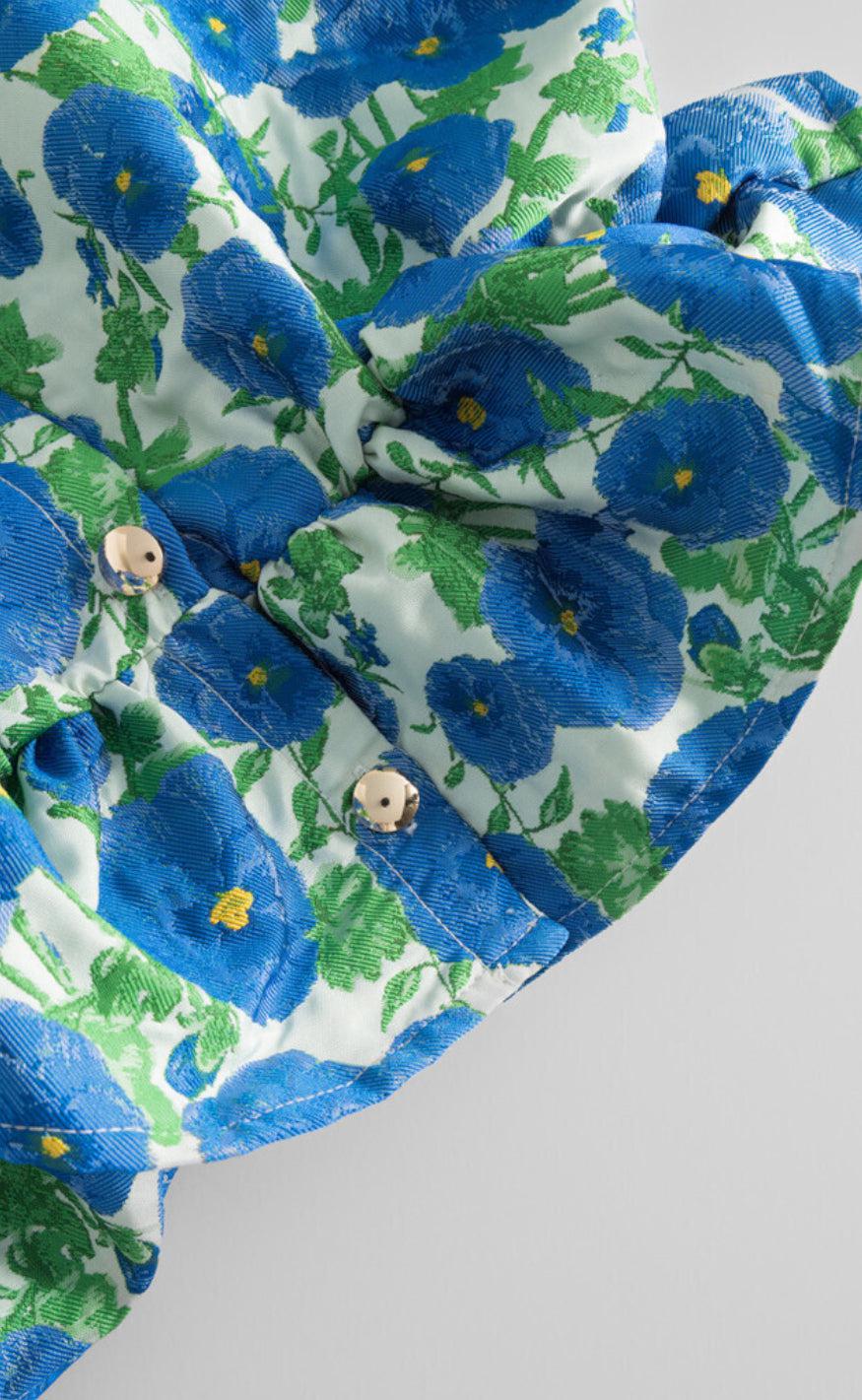 Hunkøn Bluse - Betty - Blue Floral