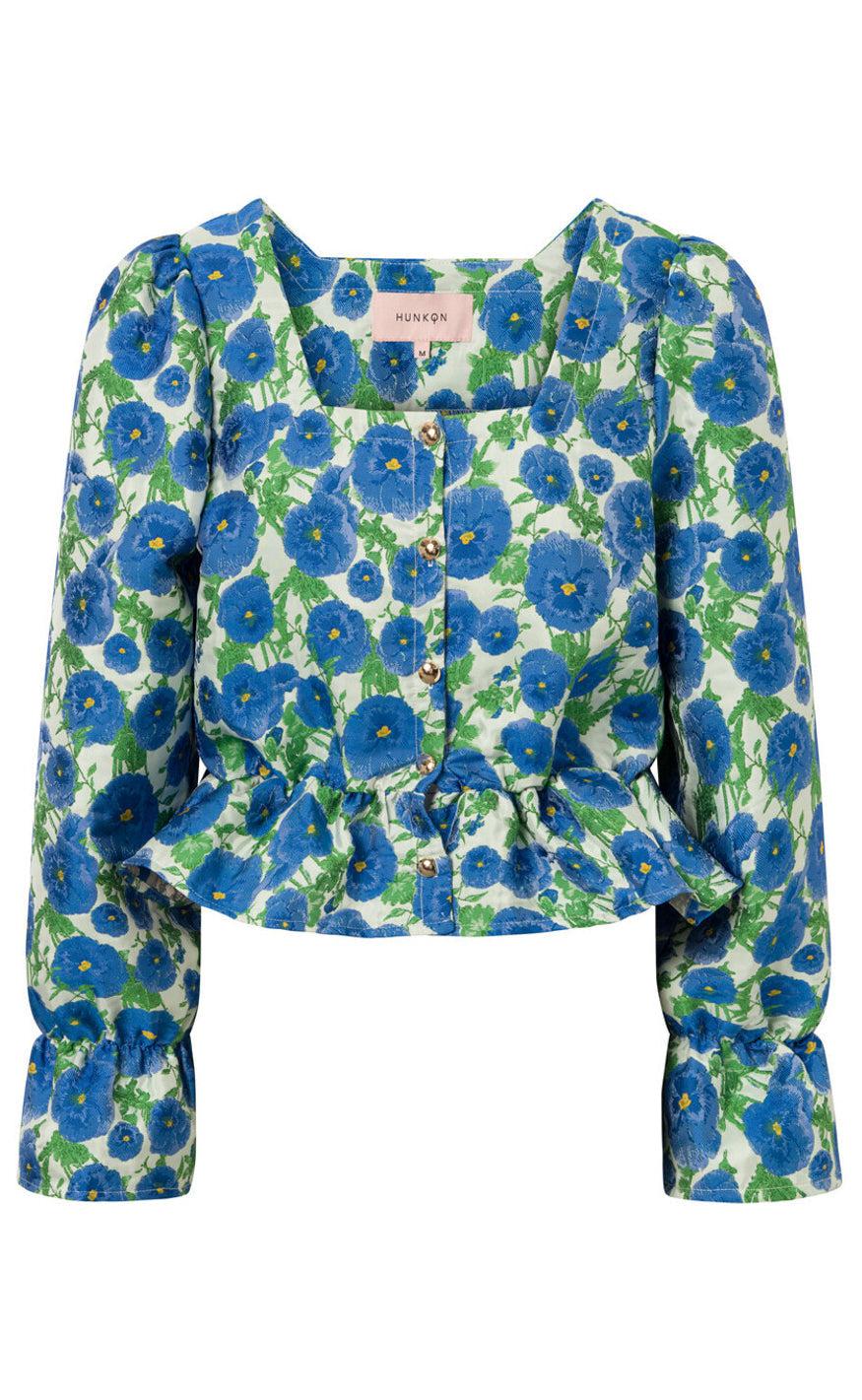 Hunkøn Bluse - Betty - Blue Floral