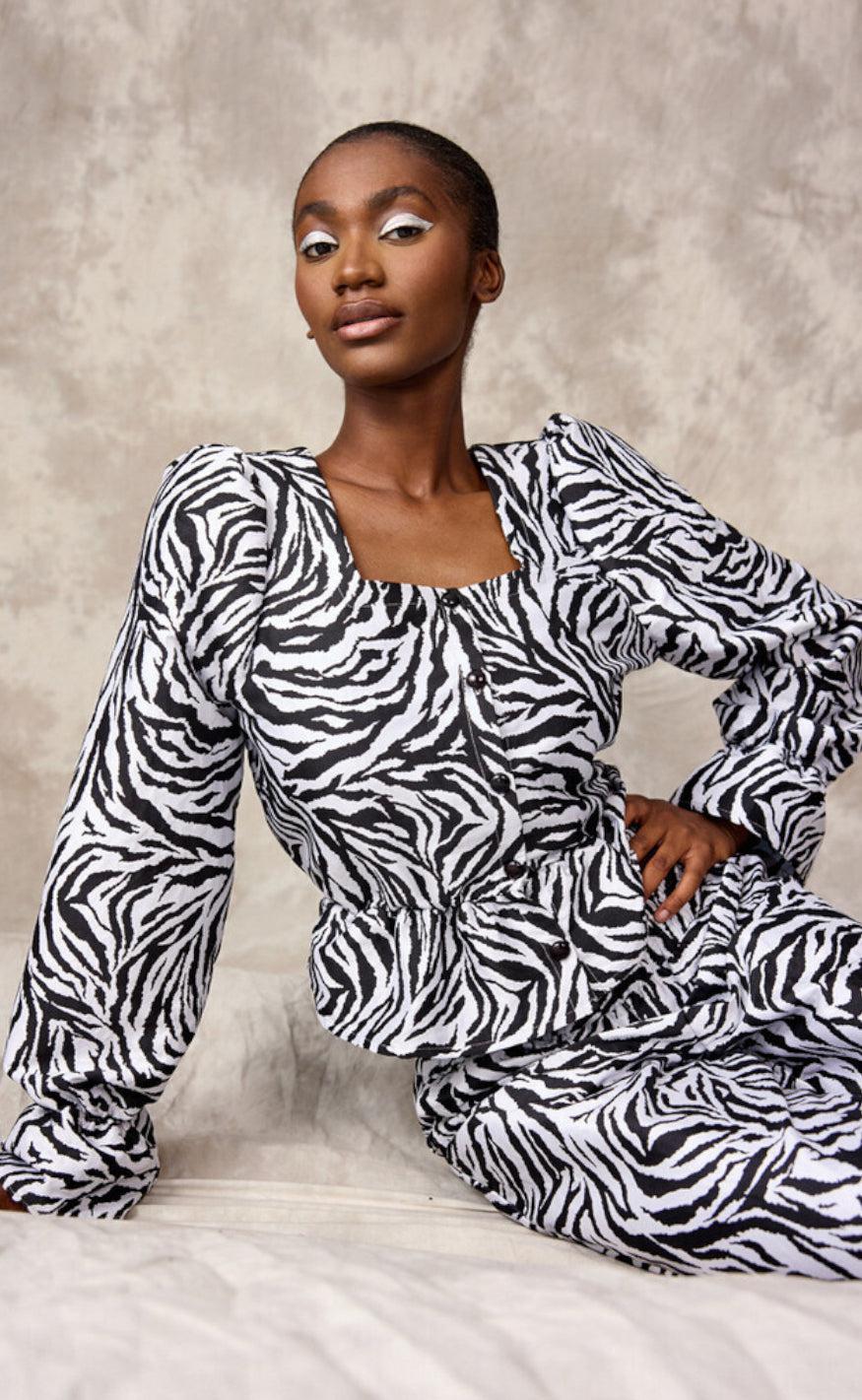 Hunkøn Bluse - Sanna - Zebra Striped