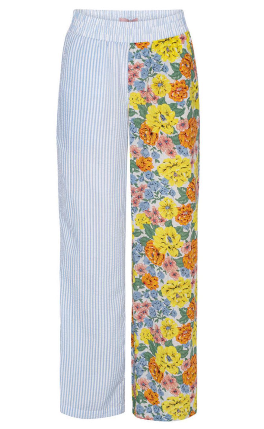 Hunkøn Bukser - Vanessa - Blue/Floral