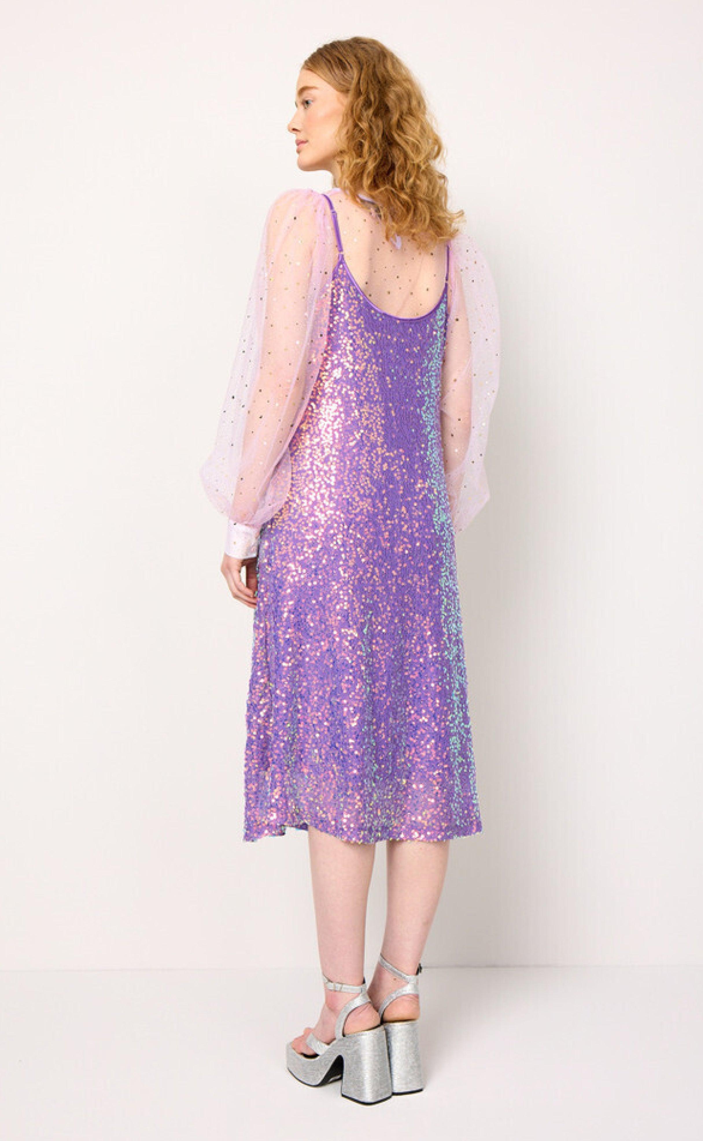 Hunkøn Kjole - Aya Sequin - Purple