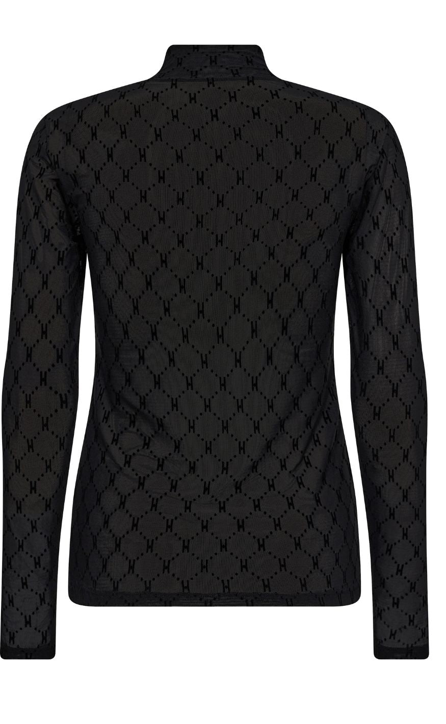 Hype The Detail Bluse - Mesh Turtle Neck - Black