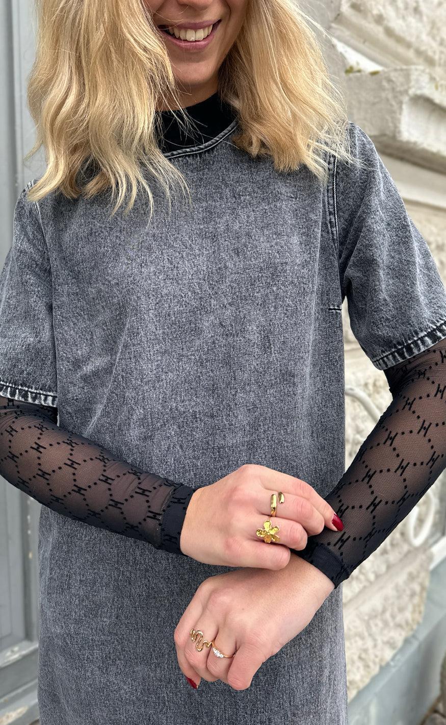 Hype The Detail Bluse - Mesh Turtle Neck - Black