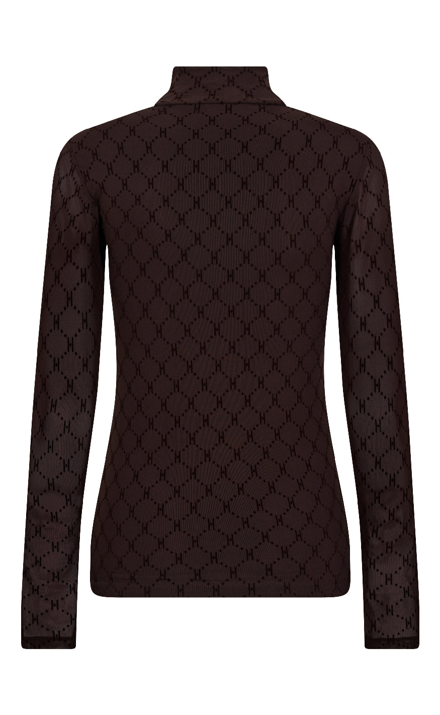 Hype The Detail Bluse - Mesh Turtle Neck - Brown