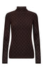 Hype The Detail Bluse - Mesh Turtle Neck - Brown