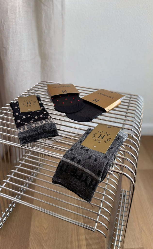 Hype The Detail Strømper - Ankle Heart 30d - Black 6100