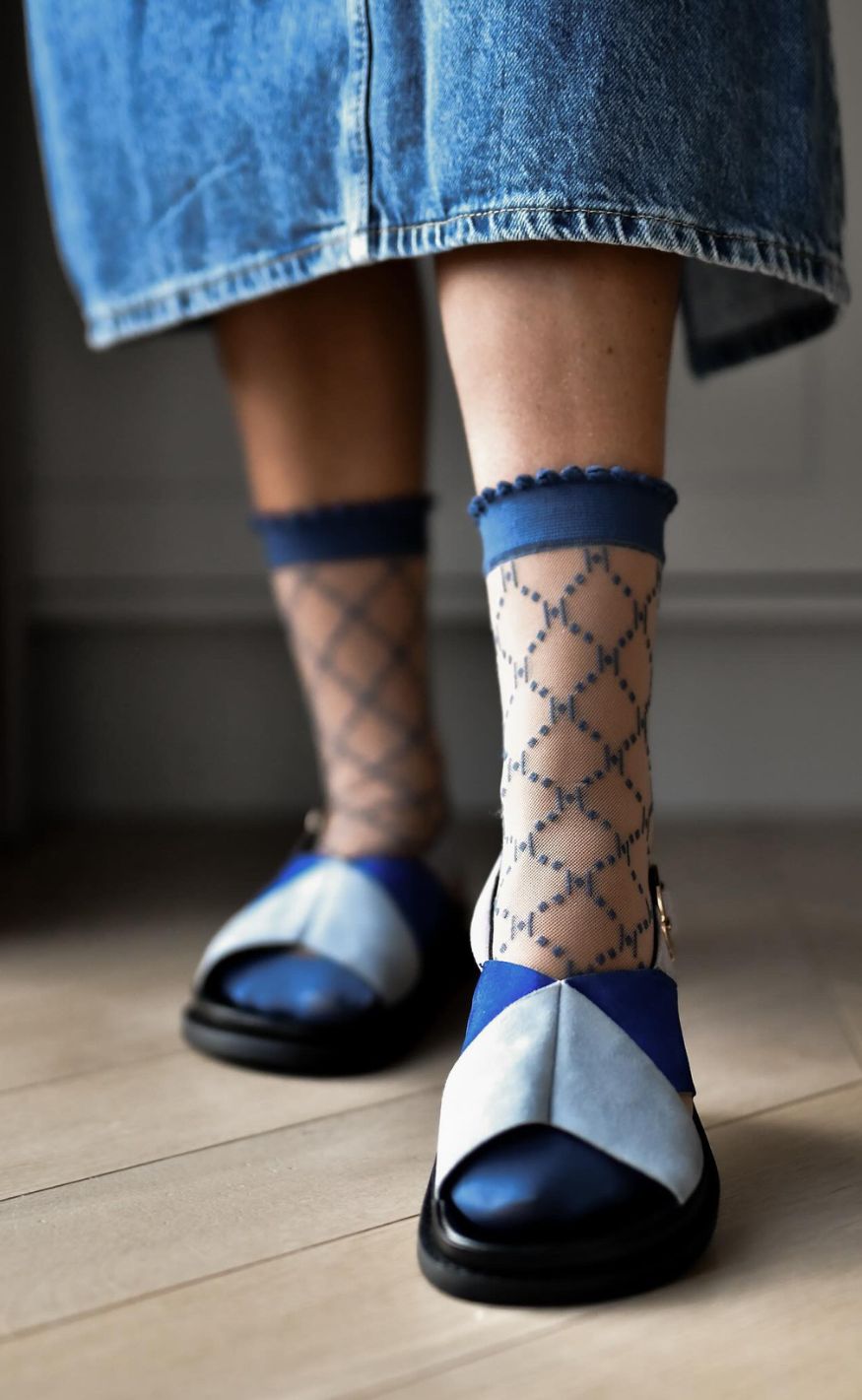 Hype The Detail Strømper - Logo 25 Denier - Denim Blue