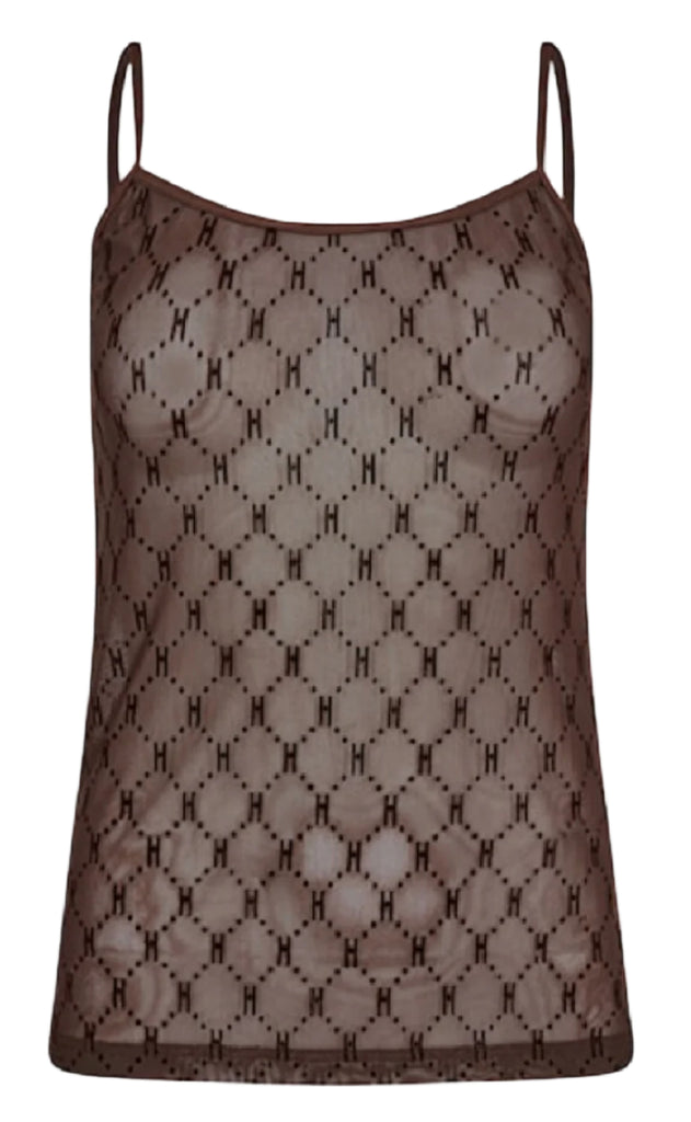 Hype The Detail Top - Mesh Singlet - Brown